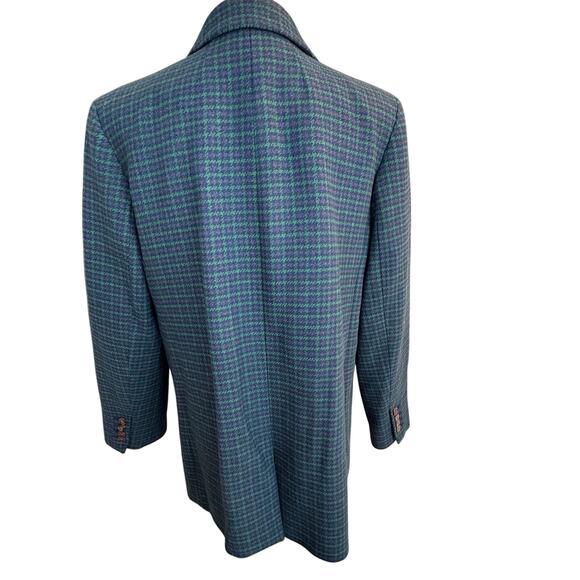 J.CREW blue and green wool blend plaid one button lined blazer jacket size 14 - Picture 6 of 10